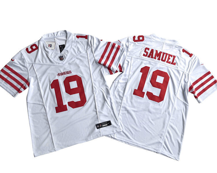Men's San Francisco 49ers #19 Deebo Samuel Nike Home White 2023 F.U.S.E. Vapor Limited Jersey