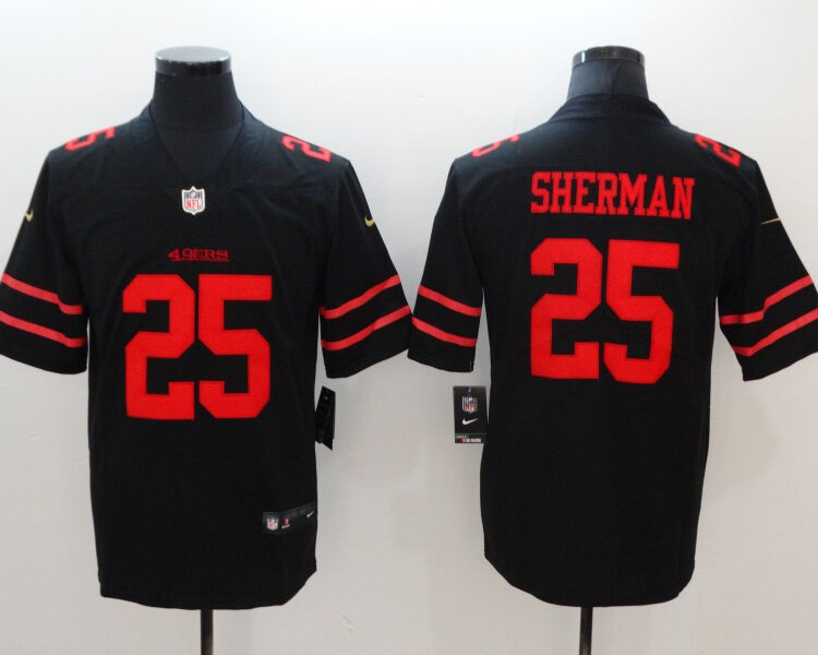 Men's San Francisco 49ers #25 Richard Sherman Nike Black Alternate Vapor Limited Player Jersey