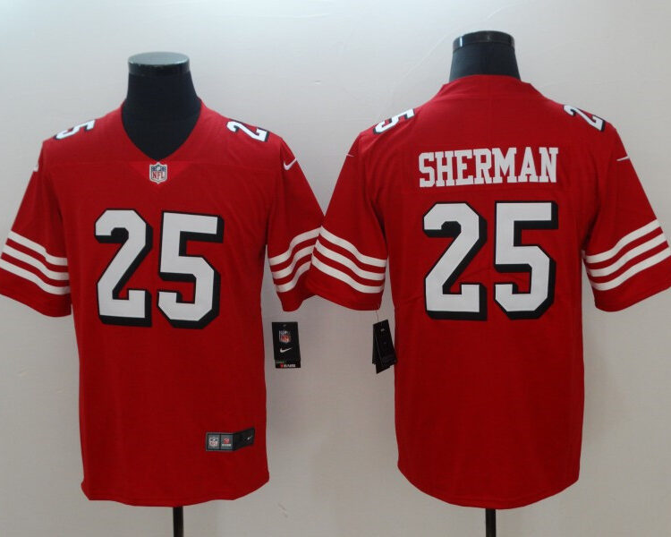 Men's San Francisco 49ers #25 Richard Sherman Nike Red Vapor Untouchable Color Rush Limited Player Jersey