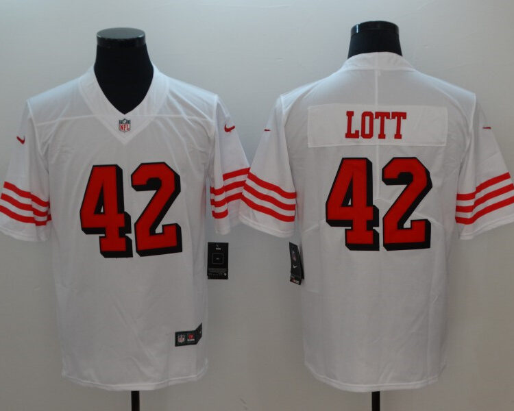 Men's San Francisco 49ers #42 Ronnie Lott Nike White Vapor Untouchable Color Rush Limited Player Jersey