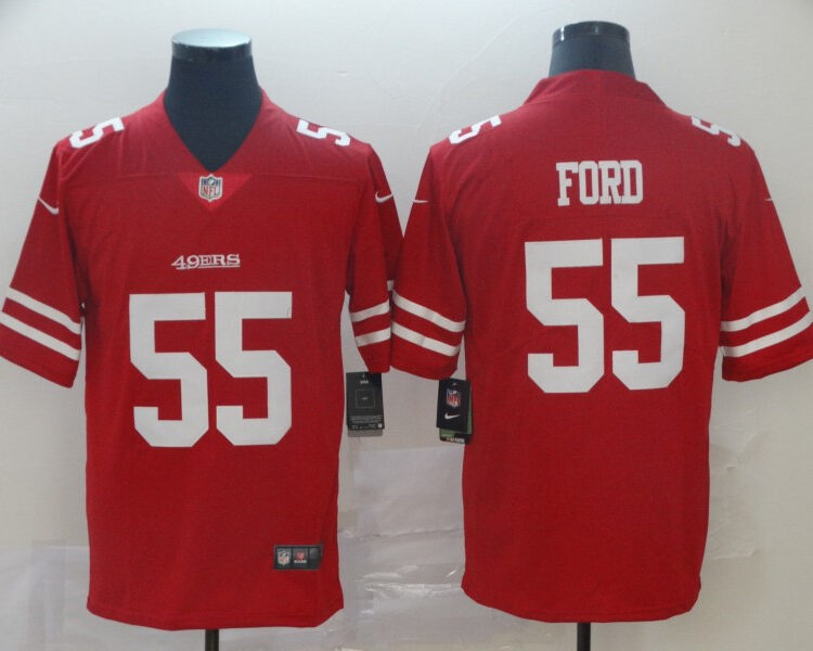 Men's San Francisco 49ers #55 Dee Ford Nike Scarlet Vapor Limited Player Jersey