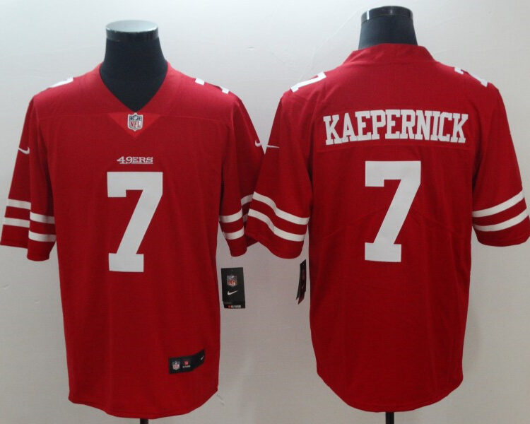 Men's San Francisco 49ers #7 Colin Kaepernick  Nike Scarlet Vapor Limited Player Jersey