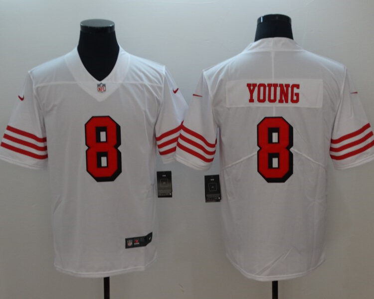 Men's San Francisco 49ers #8 Steve Young Nike White Vapor Untouchable Color Rush Limited Player Jersey