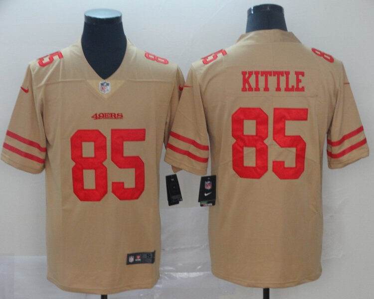 Men's San Francisco 49ers #85 George Kittle Nike Gold Inverted Limited Player Jersey