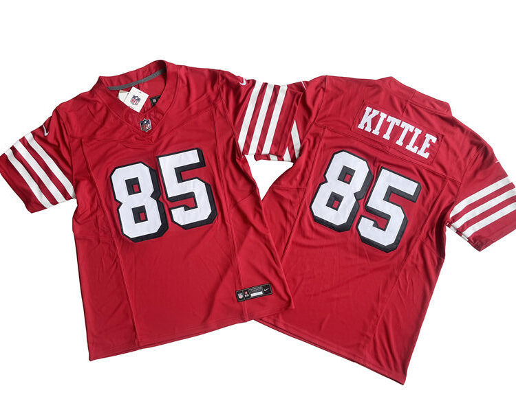 Men's San Francisco 49ers #85 George Kittle Nike Scarlet Alternate 2023 F.U.S.E. Vapor Limited Jersey