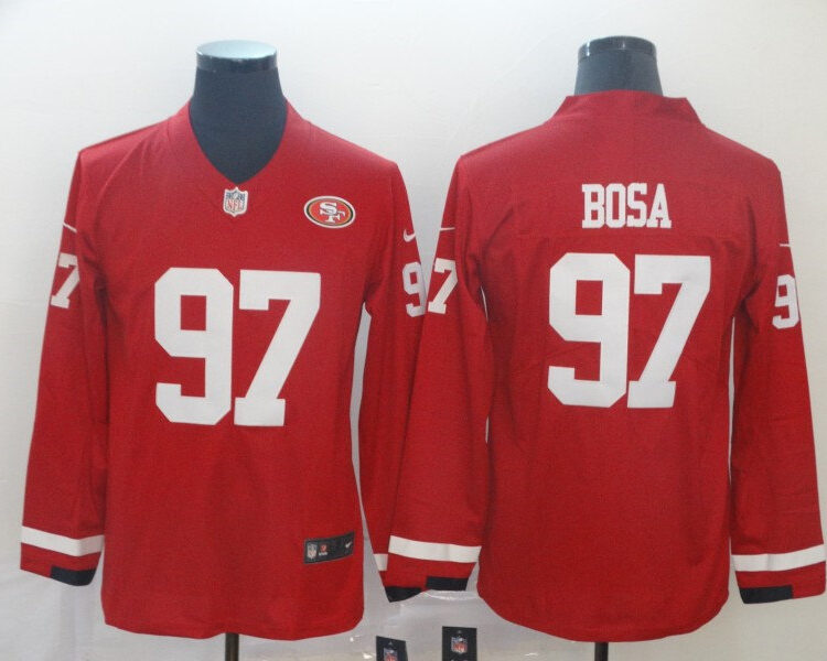 Men's San Francisco 49ers #97 Nick Bosa Teams Nike Therma Long Sleeve Jersey