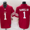 Men's San Francisco 49ers #1 Deebo Samuel Sr  Nike Scarlet F.U.S.E. Vapor Limited Jersey