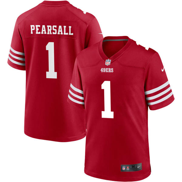 Mens San Francisco 49ers #1 Ricky Pearsall Nike Scarlet F.U.S.E. Vapor Limited Jersey