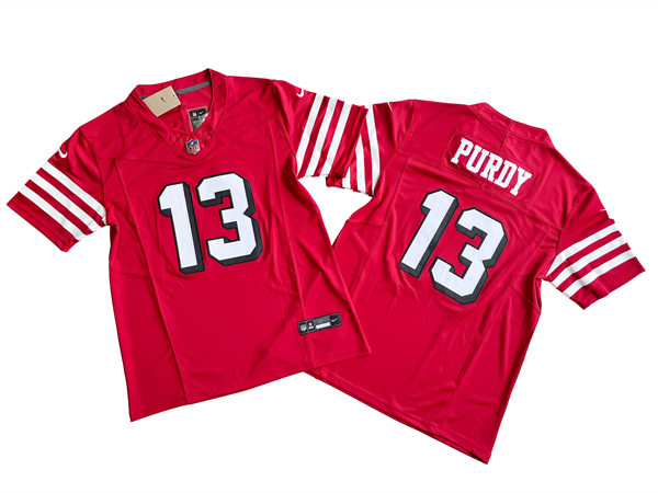 Mens San Francisco 49ers #13 Brock Purdy Nike Scarlet Alternate F.U.S.E. Vapor Limited Jersey
