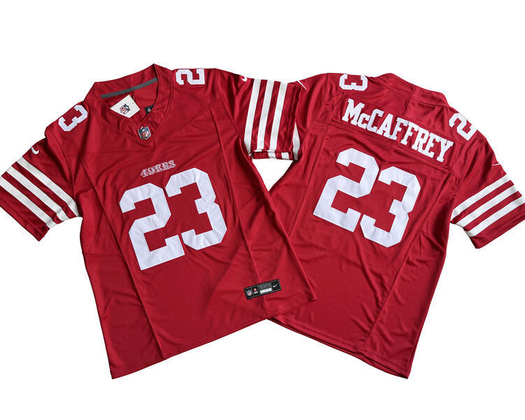 Men's San Francisco 49ers #23 Christian McCaffrey Nike Scarlet F.U.S.E. Vapor Limited Jersey