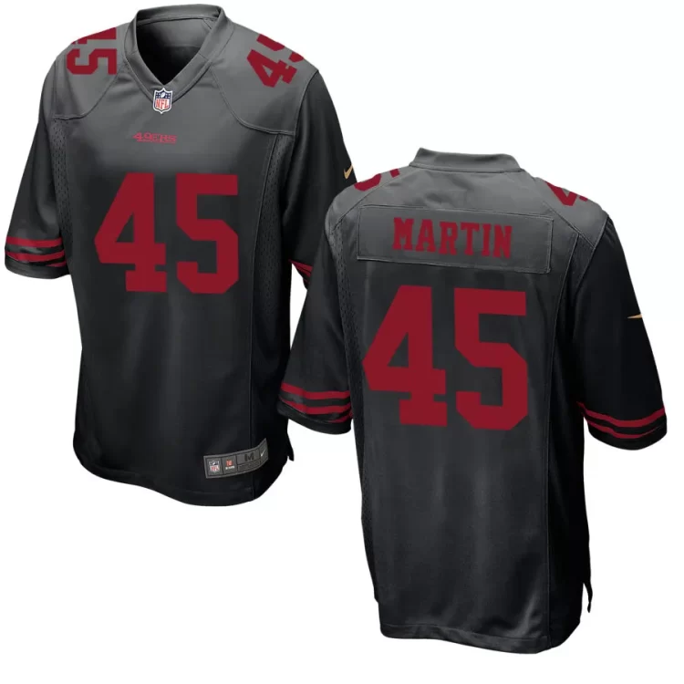 Mens San Francisco 49ers #45 Nick Martin Nike Black Alternate Vapor F.U.S.E. Limited Jersey