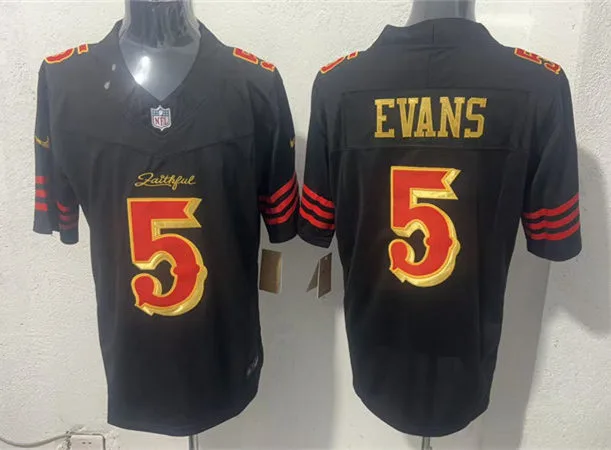 Mens San Francisco 49ers #5 Mike Evans Black Rivalry Collection F.U.S.E. Limited Jersey