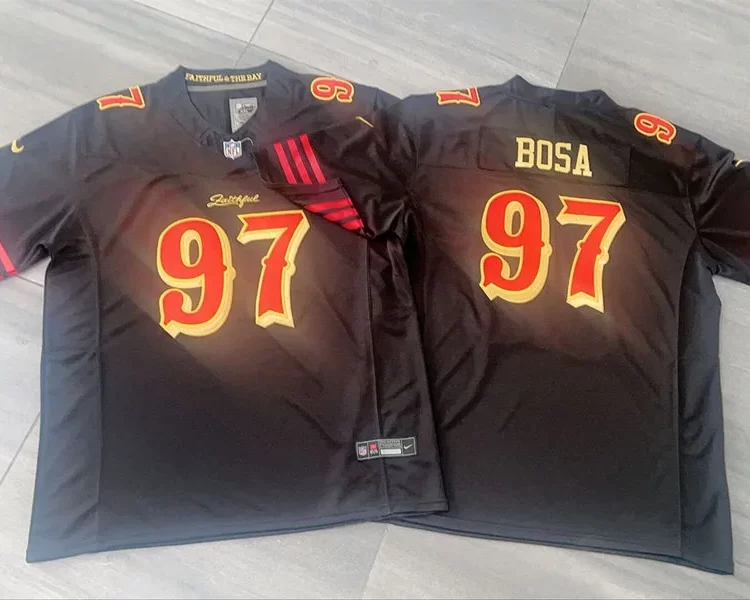 Mens San Francisco 49ers #97 Nick Bosa Black Rivalry Collection F.U.S.E. Limited Jersey