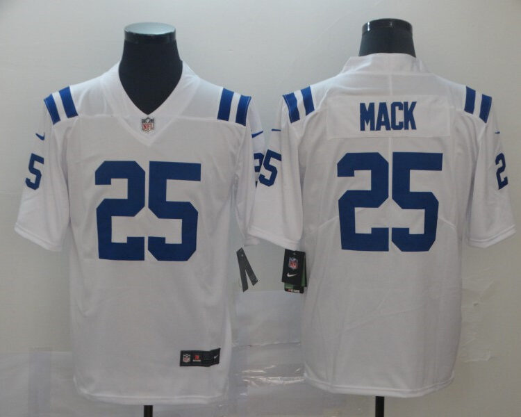 Men's Indianapolis Colts #25 Marlon Mack Nike White NFL Vapor Limited Jersey