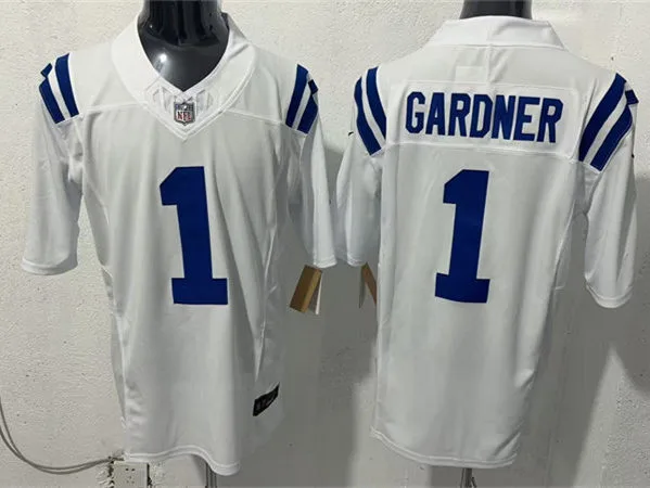 Mens Indianapolis Colts #1 Ahmad Sauce Gardner Nike White F.U.S.E.Vapor Limited Player Jersey