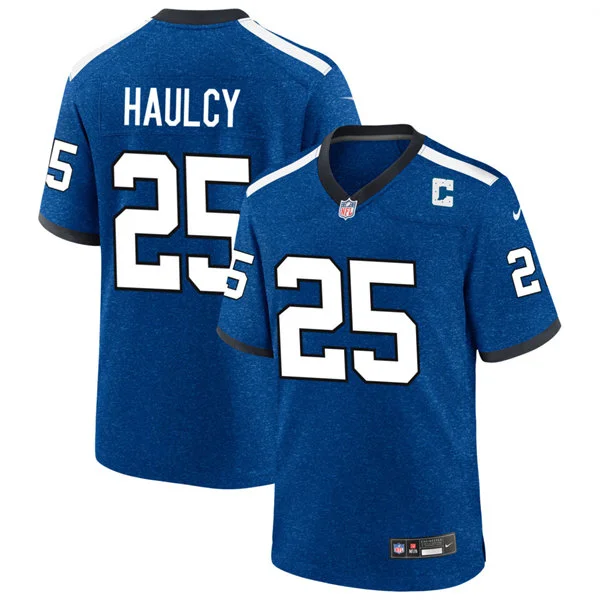 Mens Indianapolis Colts #25 A.J. Haulcy Royal Indiana Nights Retro Alternate Vapor F.U.S.E. Limited Jersey