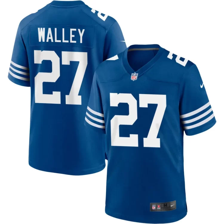 Mens Indianapolis Colts #27 Justin Walley Nike Royal Alternate Retro Vapor Limited Jersey