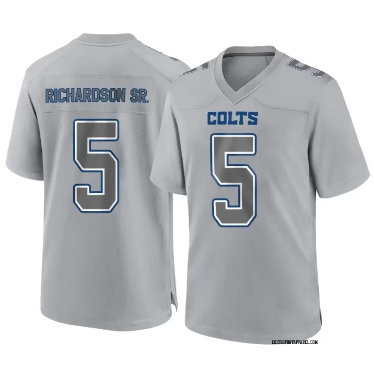 Mens Indianapolis Colts #5 Anthony Richardson Sr Gray Atmosphere Fashion Game jersey