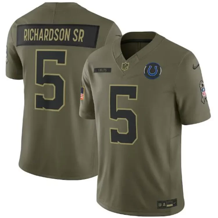 Mens Indianapolis Colts #5 Anthony Richardson Sr. Nike 2025 Salute to Service Limited Jersey - Olive