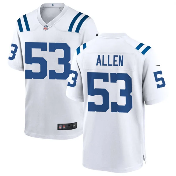 Mens Indianapolis Colts #53 CJ Allen Nike White Vapor F.U.S.E. Limited Jersey
