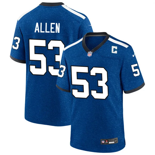 Mens Indianapolis Colts #53 CJ Allen Royal Indiana Nights Retro Alternate Vapor F.U.S.E. Limited Jersey