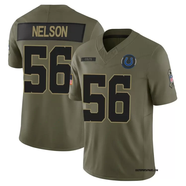 Mens Indianapolis Colts #56 Quenton Nelson 2025 Salute to Service Limited Jersey - Olive