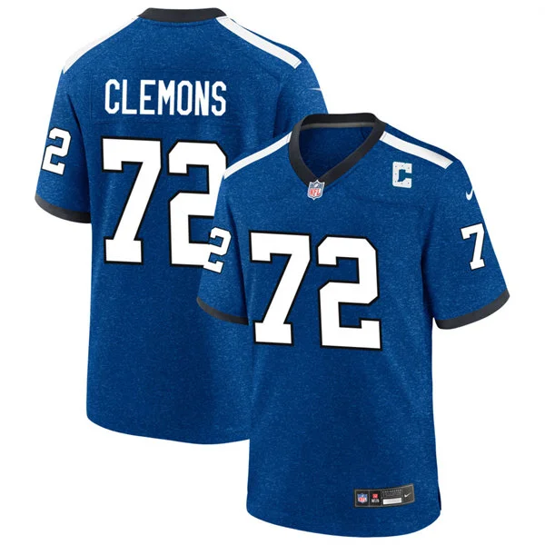 Mens Indianapolis Colts #72 Micheal Clemons Royal Indiana Nights Retro Alternate Vapor F.U.S.E. Limited Jersey