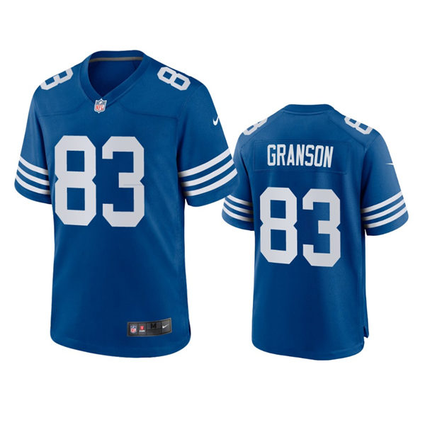 Mens Indianapolis Colts #83 Kylen Granson Nike Royal Alternate Retro Vapor Limited Jersey