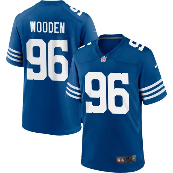 Mens Indianapolis Colts #96 Colby Wooden Nike Royal Alternate Vapor F.U.S.E. Limited Jersey