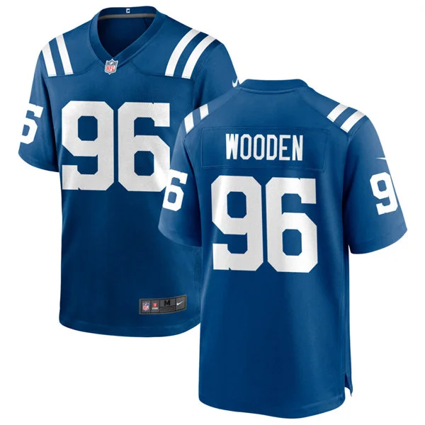 Mens Indianapolis Colts #96 Colby Wooden Nike Royal Vapor F.U.S.E. Limited Jersey