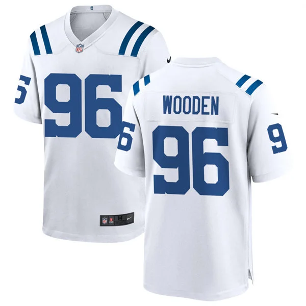 Mens Indianapolis Colts #96 Colby Wooden Nike White Vapor F.U.S.E. Limited Jersey