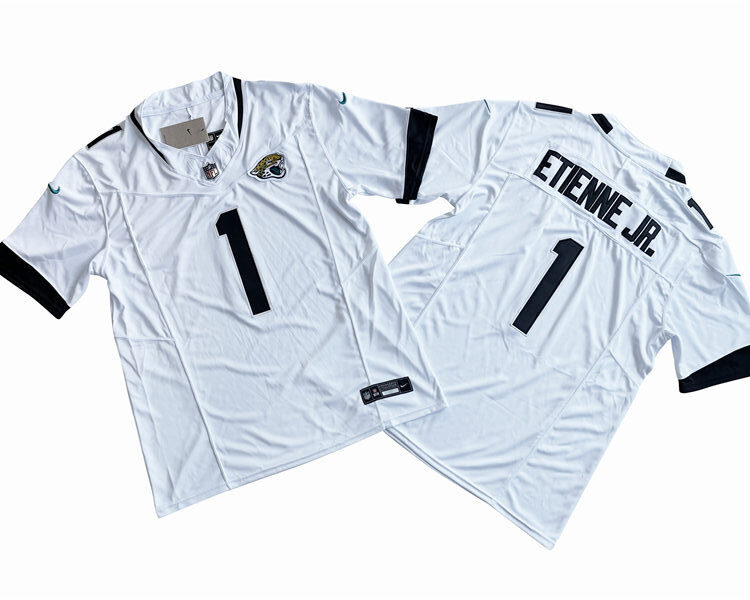 Men's Jacksonville Jaguars #1 Travis Etienne Jr. Nike White 2023 F.U.S.E. Vapor Limited Jersey