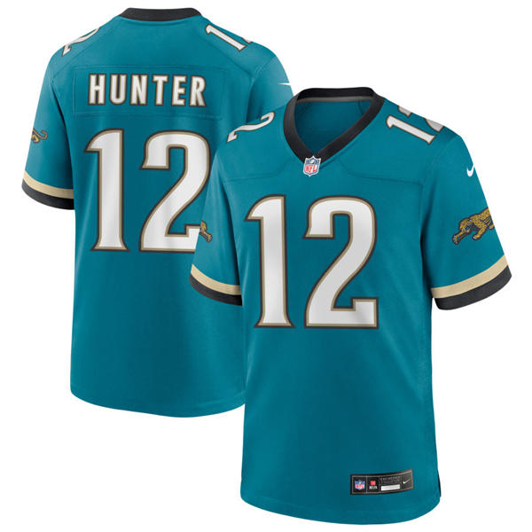 Men's Jacksonville Jaguars #12 Travis Hunter Nike Teal Throwback Vapor F.U.S.E. Limited Jersey