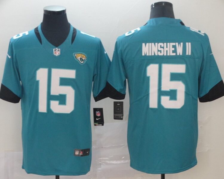 Men's Jacksonville Jaguars #15 Gardner Minshew II Nike Teal Alternate Vapor Jersey