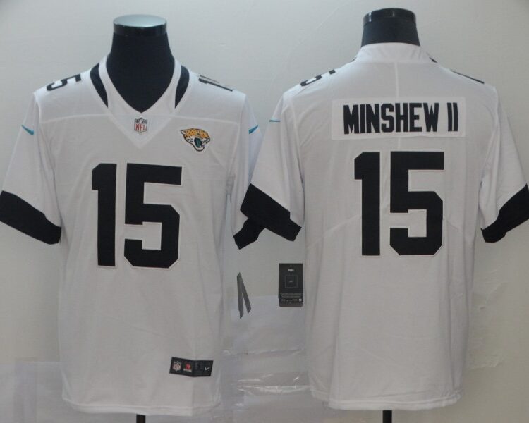 Men's Jacksonville Jaguars #15 Gardner Minshew II Nike White Vapor Untouchable Limited Jersey