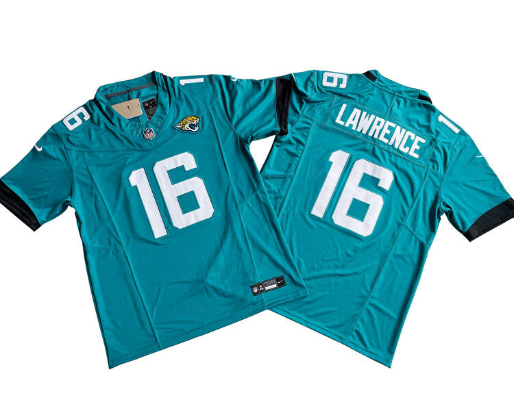 Men's Jacksonville Jaguars #16 Trevor Lawrence Nike Teal Alternate 2023 F.U.S.E. Vapor Limited Jersey