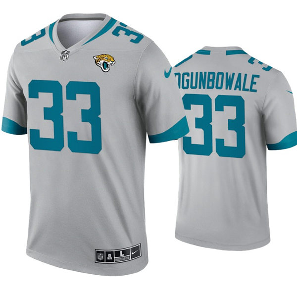 Mens Jacksonville Jaguars #33 Dare Ogunbowale Nike Grey Inverted Legend Jersey