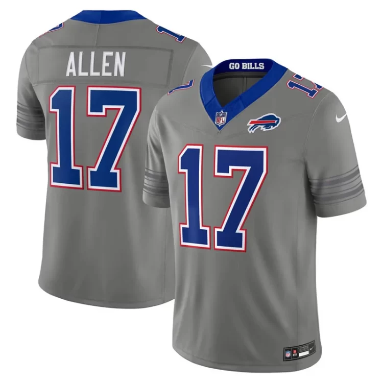 Mens Buffalo Bills #17 Josh Allen Nike Gray Nickel City Vapor F.U.S.E. Limited Jersey