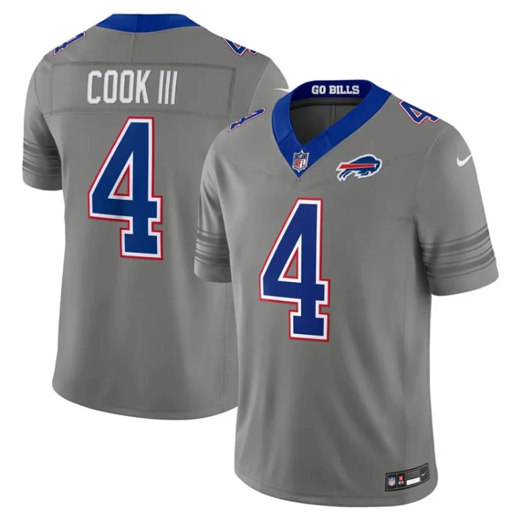 Mens Buffalo Bills #4 James Cook III Nike Gray Nickel City Vapor F.U.S.E. Limited Jersey