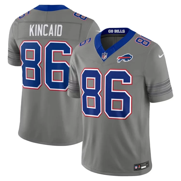 Mens Buffalo Bills #86 Dalton Kincaid Nike Gray Nickel City Vapor F.U.S.E. Limited Jersey