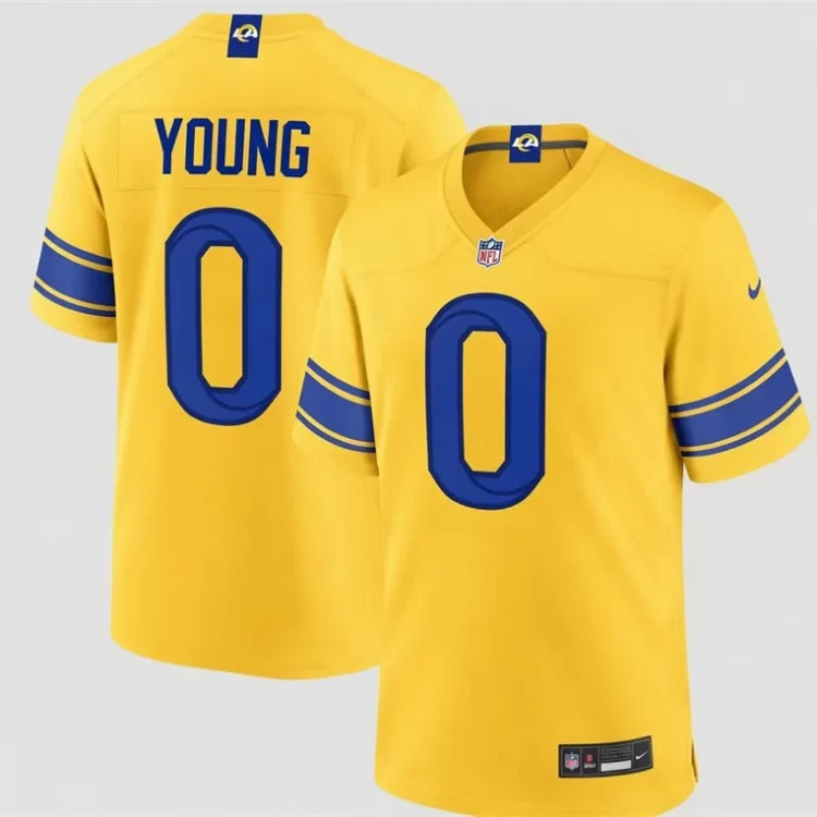 Mens Los Angeles Rams #0 Byron Young 2026 Nike Gold Classic Sol Vapor F.U.S.E. Limited Jersey