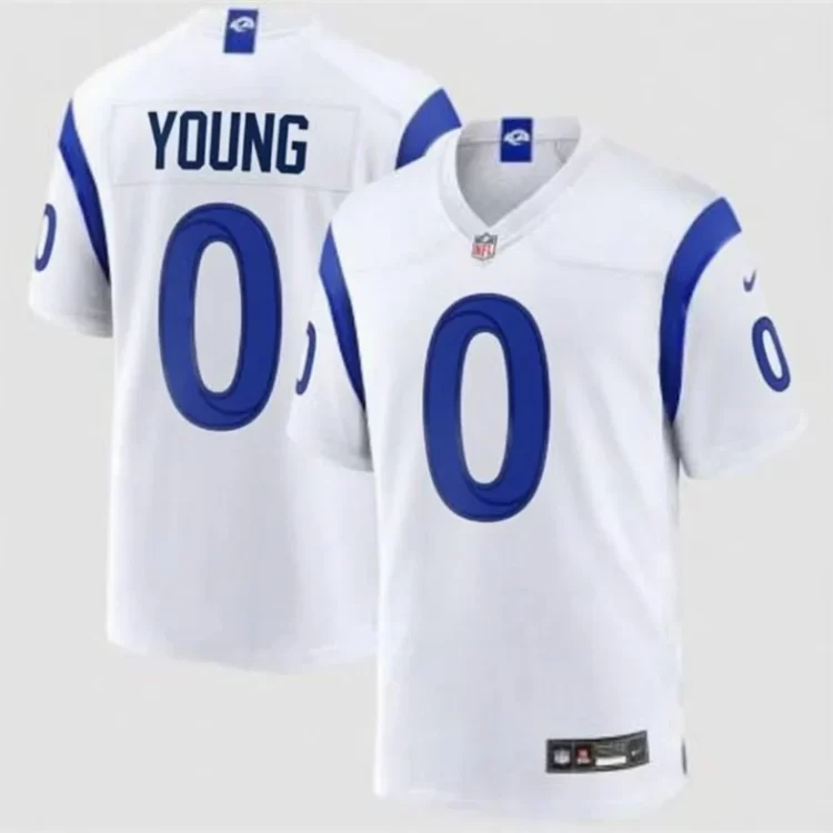 Mens Los Angeles Rams #0 Byron Young Nike Fearsome White Vapor F.U.S.E. Limited Jersey