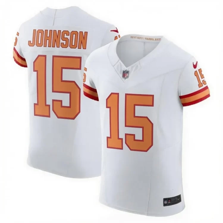 Mens Tampa Bay Buccaneers #15 Tez Johnson Nike White Retro Vapor F.U.S.E. Limited Jersey