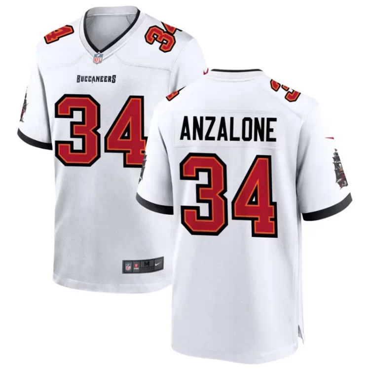 Mens Tampa Bay Buccaneers #34 Alex Anzalone Nike Away White F.U.S.E. Vapor Limited Jersey