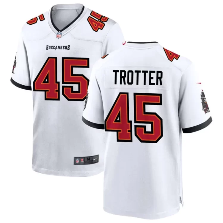 Mens Tampa Bay Buccaneers #45 Josiah Trotter Nike Away White F.U.S.E. Vapor Limited Jersey