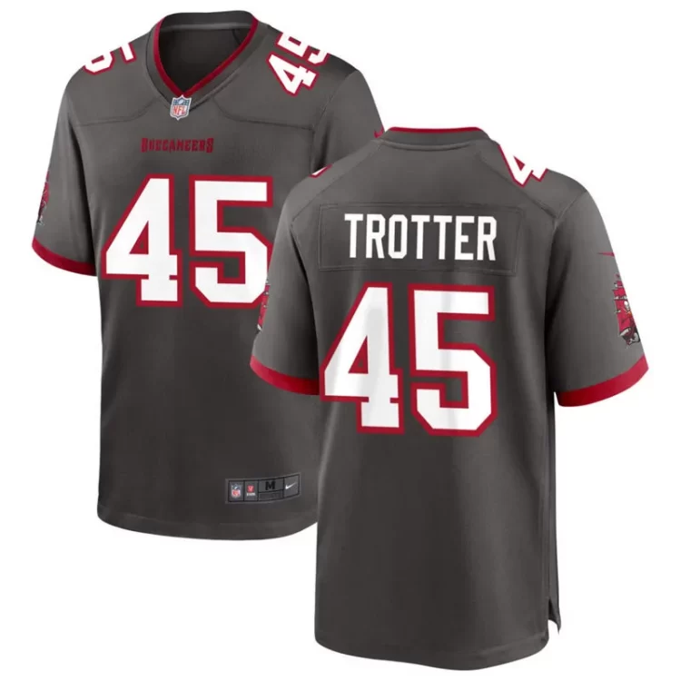 Mens Tampa Bay Buccaneers #45 Josiah Trotter Nike Pewter Alternate F.U.S.E. Vapor Limited Jersey