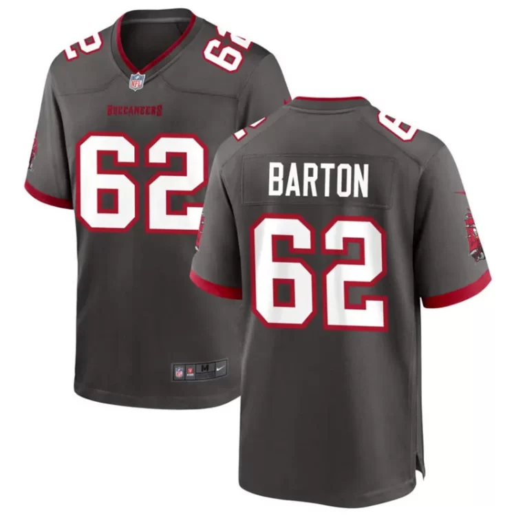 Mens Tampa Bay Buccaneers #62 Graham Barton Nike Pewter Alternate F.U.S.E. Vapor Limited Jersey