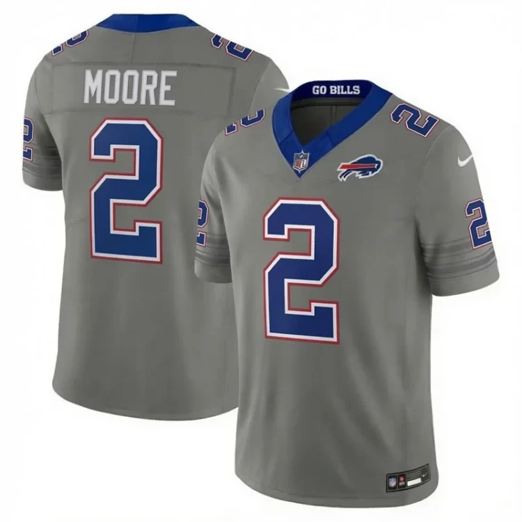 Mens Buffalo Bills #2 D.J. Moore Nike Gray Nickel City Vapor F.U.S.E. Limited Jersey
