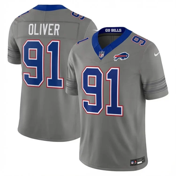 Mens Buffalo Bills #91 Ed Oliver Nike Gray Nickel City Vapor F.U.S.E. Limited Jersey