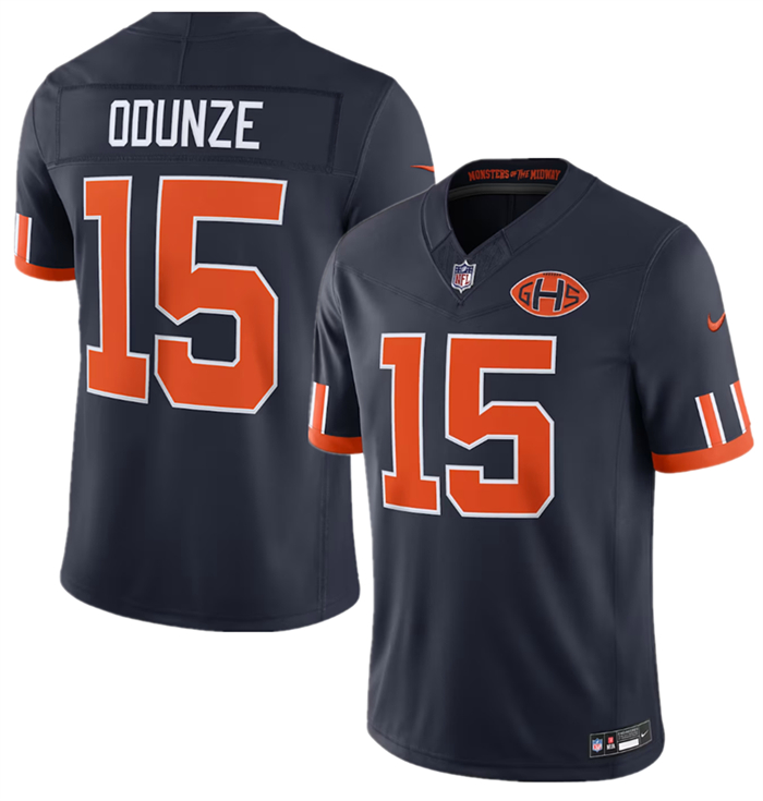 Men's Chicago Bears #15 Rome Odunze Navy 2026 F.U.S.E. Rivalries Collection Limited Stitched Football Jersey